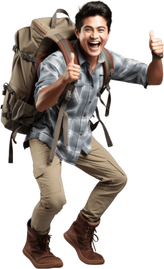 Happy traveler